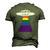 Alien Abduction Gay Pride Lgbtq Gaylien Ufo Proud Ally Men's 3D T-Shirt Back Print Army Green