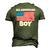 All American Boy Usa Flag Distressed 4Th Of July Men's 3D T-Shirt Back Print Army Green