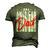 All American Dad Retro 4Th Of July Cool & Melanin Art Men's 3D T-shirt Back Print Army Green