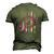 American Flag Breast Cancer Awareness Support Tie Dye Men's 3D T-Shirt Back Print Army Green