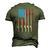 American Flag Fishing Patriotic FishermanFishing Rods Flag Men's 3D T-Shirt Back Print Army Green