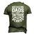 Awesome Dads Have Tattoos And Beards Fathers Day Men's 3D T-Shirt Back Print Army Green