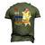 Bbq Beer Freedom Pig American Flag Men's 3D T-Shirt Back Print Army Green