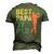 Best Papa By Par Fathers Day Golf Grandpa Men's 3D T-Shirt Back Print Army Green