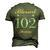 Blessed By God For 102 Years Old 102Nd Birthday Party Cute Men's 3D T-shirt Back Print Army Green