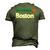 Boston Basketball B-Ball Massachusetts Green Retro Boston Men's 3D T-Shirt Back Print Army Green