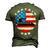 Mens Captain Dad Pontoon Boat Retro Us Flag 4Th Of July Boating Men's 3D T-shirt Back Print Army Green