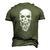 Cool Skull Costume Bald Head With Beard Skull Men's 3D T-Shirt Back Print Army Green