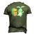 Cute Dancing Hedgehog & Rabbit Cartoon Art Men's 3D T-Shirt Back Print Army Green