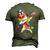 Dabbing Unicorn 4Th Of July Independence Day Men's 3D Print Graphic Crewneck Short Sleeve T-shirt Army Green