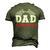 Dad Birthday Crew Race Car Racing Car Driver Daddy Papa Men's 3D T-shirt Back Print Army Green