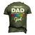Dad Of A Kindergarten Girl Men's 3D T-Shirt Back Print Army Green