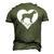 Distressed Cane Corso Heart Dog Owner Graphic Men's 3D T-Shirt Back Print Army Green