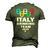 Italy Drinking Team Men's 3D T-Shirt Back Print Army Green