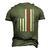 Jeet Kune Do American Flag 4Th Of July Men's 3D T-Shirt Back Print Army Green