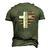 Jesus Is My Savior Usa Christian Faith Cross On Back Men's 3D T-Shirt Back Print Army Green