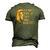 Lion Dad Dont Scare Me I Have 3 Daughters Fathers Day Men's 3D T-Shirt Back Print Army Green