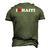 I Love Haiti Red Heart Men's 3D T-Shirt Back Print Army Green