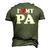 I Love My Pa With Heart Fathers Day Wear For Kid Boy Girl Men's 3D T-Shirt Back Print Army Green