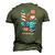 Love Para Life Gnome Usa Flag 4Th Of July Patriotic Men's 3D T-Shirt Back Print Army Green