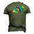 Maine Coon Cat Tie Dye Vintage Hippie Cat Lover Men's 3D T-Shirt Back Print Army Green