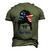 New York Girl New York Flag State Girlfriend Messy Bun Men's 3D Print Graphic Crewneck Short Sleeve T-shirt Army Green