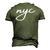 Nyc New York City The Greatest City In The World Men's 3D T-Shirt Back Print Army Green