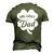 Mens One Lucky Dad Shamrock Four Leaf Clover St Patricks Day Men's 3D T-Shirt Back Print Army Green