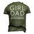Outnumbered Dad Of Girls Men Fathers Day For Girl Dad Men's 3D T-Shirt Back Print Army Green