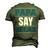 Papa Say Lelax Papa T-Shirt Fathers Day Gift Men's 3D Print Graphic Crewneck Short Sleeve T-shirt Army Green