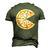 Pizza Pie And Slice Dad And Son Matching Pizza Father’S Day Men's 3D T-shirt Back Print Army Green