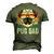 Pug Dog Dad Retro Style Apparel For Men Kids Men's 3D T-shirt Back Print Army Green