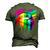 Rainbow Lips Lgbt Pride Month Rainbow Flag Men's 3D T-Shirt Back Print Army Green