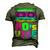 Retro Aesthetic Costume Party Outfit 90S Vibe Men's 3D T-Shirt Back Print Army Green