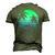Retro Water Sport Surfboard Palm Tree Sea Tropical Surfing Men's 3D T-Shirt Back Print Army Green