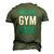 Saying Resting Gym Face Men's 3D T-Shirt Back Print Army Green