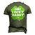 St Patricks Day For Father One Lucky Daddy Men's 3D T-Shirt Back Print Army Green