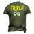 Triple Og Popular Hip Hop Urban Quote Original Gangster Men's 3D T-Shirt Back Print Army Green