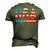Usa Flag American 4Th Of July Merica America Flag Usa Men's 3D T-Shirt Back Print Army Green