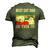 Mens Vintage Best Cat Dad Ever Bump Fit Classic Men's 3D T-Shirt Back Print Army Green