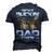 Best Buckin Dad Ever Deer Hunting Bucking Father Men's 3D Print Graphic Crewneck Short Sleeve T-shirt Navy Blue