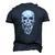 Cool Skull Costume Bald Head With Beard Skull Men's 3D T-Shirt Back Print Navy Blue