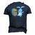 Cute Dancing Hedgehog & Rabbit Cartoon Art Men's 3D T-Shirt Back Print Navy Blue