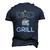Dad King Of The Grill Bbq Fathers Day Barbecue Men's 3D T-Shirt Back Print Navy Blue