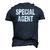 Fathers Day Special Agent Hero Men's 3D T-Shirt Back Print Navy Blue
