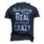 Gaslighting Is Not Real Youre Just Crazy Funny Vintage Men's 3D Print Graphic Crewneck Short Sleeve T-shirt Navy Blue