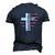 Jesus Is My Savior Usa Christian Faith Cross On Back Men's 3D T-Shirt Back Print Navy Blue