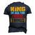 King Of All The Wild Things Father Of Boys & Girls Men's 3D Print Graphic Crewneck Short Sleeve T-shirt Navy Blue