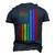 Lgbtq American Flag Pride Rainbow Gay Lesbian Bi Transgender Men's 3D T-Shirt Back Print Navy Blue