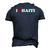I Love Haiti Red Heart Men's 3D T-Shirt Back Print Navy Blue